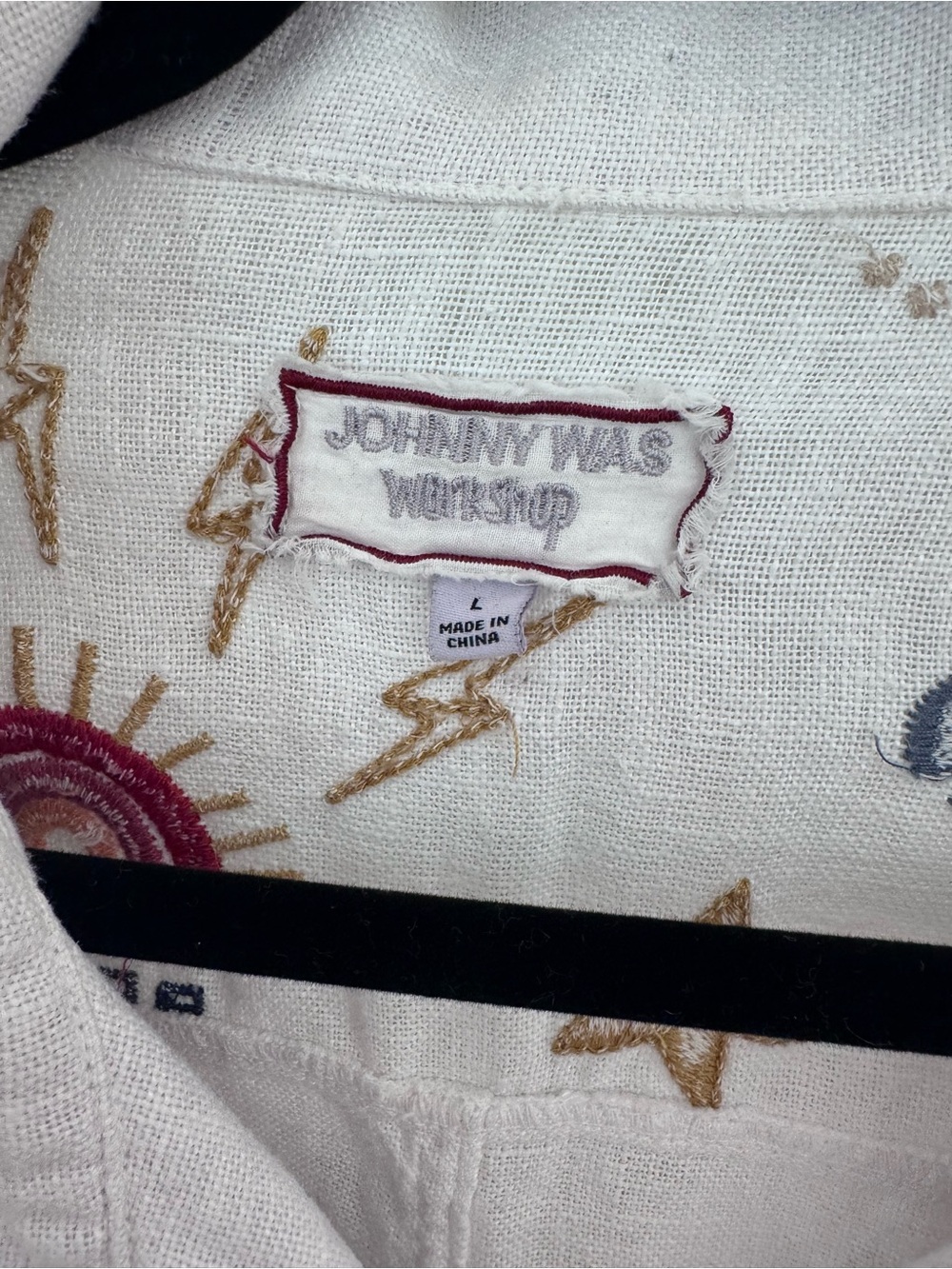 Johnny Was Workshop Embroidered White Linen Button-Up Jacket - Picture 4 of 10